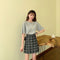 Img 4 - College Women Summer Korean All-Matching Student Chequered High Waist A-Line Hip Flattering Skirt