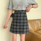 Img 7 - College Women Summer Korean All-Matching Student Chequered High Waist A-Line Hip Flattering Skirt