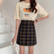 Img 9 - College Women Summer Korean All-Matching Student Chequered High Waist A-Line Hip Flattering Skirt
