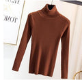 Fitting High Collar Sweater Women Matching Long Sleeved Warm Slim Look Solid Colored Outerwear