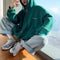 IMG 109 of Thick Korean Loose Zipper Hooded Sweatshirt Lazy bfPopular insTops Women Outerwear