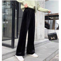 Img 2 - Black Sparkle Wide Leg High Waist Straight Casual Korean Loose All-Matching Drape Long Pants Women Pants