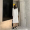 Img 6 - Korean Loose Slim-Look Long Sleeved Straight Solid Colored Women Mid-Length Student Dress