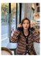 IMG 126 of Vintage Jacquard Sweater Cardigan Women Loose Lazy Popular Tops Outerwear