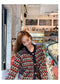 IMG 128 of Vintage Jacquard Sweater Cardigan Women Loose Lazy Popular Tops Outerwear