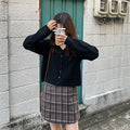 Img 3 - Korean Women Loose Lazy Long Sleeved Short V-Neck Knitted Sweater Cardigan