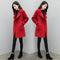 Korean Windbreaker Petite Women Loose Mid-Length Wool Coat Plus Size Woolen Outerwear