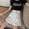 Img 6 - High Waist Denim Shorts Women Summer Loose insFolded Korean Slim Look A-Line Wide-legged