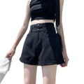 Img 5 - High Waist Denim Shorts Women Summer Loose insFolded Korean Slim Look A-Line Wide-legged