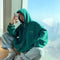 IMG 107 of Thick Korean Loose Zipper Hooded Sweatshirt Lazy bfPopular insTops Women Outerwear