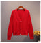 Women Korean All-Matching Loose Matching Short Solid Colored Knitted Cardigan Sweater