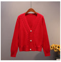 Img 4 - Women Korean All-Matching Loose Matching Short Solid Colored Knitted Cardigan Sweater