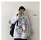 IMG 107 of Graffiti Sweatshirt Hooded insHip-Hop Hip-Hop Loose Trendy All-Matching Outerwear