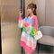 IMG 104 of Rainbow Sweater Women Loose Lazy Korean Hong Kong chic Tops Outerwear