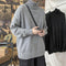 High Collar Men Loose Korean Trendy Solid Colored INS Hong Kong Sweater