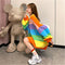 IMG 105 of Rainbow Sweater Women Loose Lazy Korean Hong Kong chic Tops Outerwear