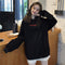 Plus Size Sweatshirt Women Korean Student Loose Hooded Tops INS Korea Outerwear