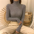Img 11 - High Collar Sweater Women Solid Colored Slimming Slim-Look Long Sleeved Innerwear
