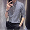 Img 8 - Men Printed Three-Quarter Length Sleeves Striped Shirt Trendy Casual Non Iron Youth Men Shirt