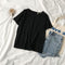 Img 6 - Summer Women Korean Student Loose All-Matching Solid Colored Minimalist Tops Short Sleeve T-Shirt