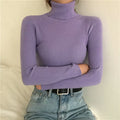 Img 10 - High Collar Sweater Women Solid Colored Slimming Slim-Look Long Sleeved Innerwear