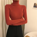 Img 15 - High Collar Sweater Women Solid Colored Slimming Slim-Look Long Sleeved Innerwear