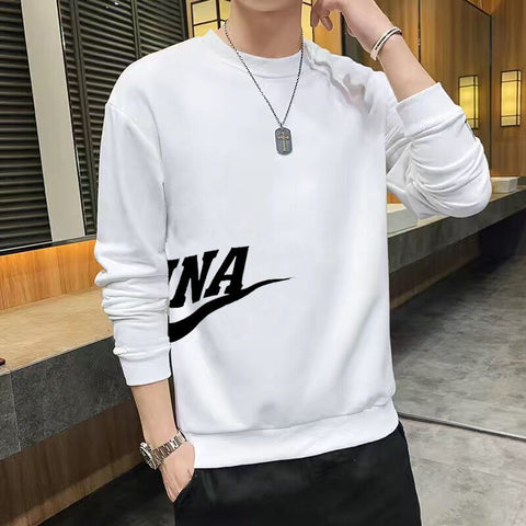 IMG 114 of Long Sleeved Sweatshirt Loose Plus Size Solid Colored Round-Neck Thick Undershirt Baseball Outerwear