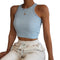 Img 5 - Popular Europe Women Trendy All-Matching Solid Colored Sleeveless Tank Top T-Shirt Tank Top