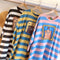 IMG 144 of Korean Striped Rainbow Fruit Pyjamas Sleeve Length Adorable Cartoon Pajamas Outdoor Loose Women Sleepwear