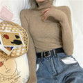 Img 8 - High Collar Sweater Women Solid Colored Slimming Slim-Look Long Sleeved Innerwear