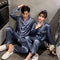 Thin Couple Cardigan Pajamas Women Replica Lapel Sweet Look Casual INS Loungewear Two-Piece Sets Sleepwear