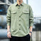 Loose Long Sleeved Cargo Shirt Trendy Multi-Pockets Stylish Outerwear
