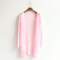 IMG 163 of Women Korean Mid-Length Loose Knitted Cardigan Sweater Tops Outerwear
