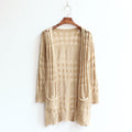 IMG 149 of Women Korean Mid-Length Loose Knitted Cardigan Sweater Tops Outerwear