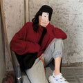 Img 4 - Women Sweatshirt Loose Korean Tops Long Sleeved Solid Colored Trendy Hong Kong Lazy