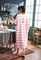 IMG 156 of Korean Striped Rainbow Fruit Pyjamas Sleeve Length Adorable Cartoon Pajamas Outdoor Loose Women Sleepwear