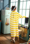 IMG 159 of Korean Striped Rainbow Fruit Pyjamas Sleeve Length Adorable Cartoon Pajamas Outdoor Loose Women Sleepwear