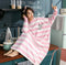 IMG 153 of Korean Striped Rainbow Fruit Pyjamas Sleeve Length Adorable Cartoon Pajamas Outdoor Loose Women Sleepwear