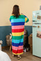 IMG 165 of Korean Striped Rainbow Fruit Pyjamas Sleeve Length Adorable Cartoon Pajamas Outdoor Loose Women Sleepwear