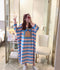 IMG 149 of Korean Striped Rainbow Fruit Pyjamas Sleeve Length Adorable Cartoon Pajamas Outdoor Loose Women Sleepwear