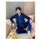 IMG 107 of Thin Couple Cardigan Pajamas Women Replica Lapel Sweet Look Casual insLoungewear Two-Piece Sets Sleepwear