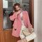 IMG 119 of Pink Casual Trendy Blazer Women Drape Summer Thin Elegant Petite chicSuit Outerwear
