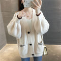 Lazy Knitted Cardigan Women Korean Loose Student All-Matching Sweater Outerwear