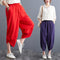 Img 3 - Plus Size Women Pants Cultural Style Cotton Wide Leg All-Matching Art Slim Look Harem Ankle-Length