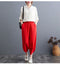 IMG 119 of Plus Size Women Pants Cultural Style Cotton Wide Leg All-Matching Art Slim Look Harem Ankle-Length Pants