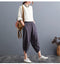 IMG 130 of Plus Size Women Pants Cultural Style Cotton Wide Leg All-Matching Art Slim Look Harem Ankle-Length Pants