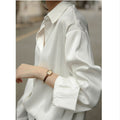 Img 6 - Korean All-Matching Gentle Tops Loose Lapel Long Sleeved Blouse