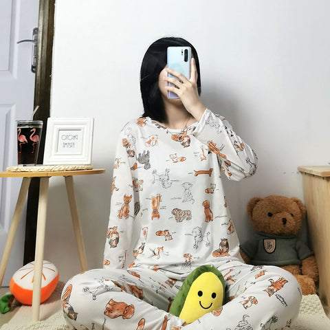 Summer Women Short Sleeve Sets Pajamas Mid-Length Cropped Pants Outdoor Loungewear Mickey Mouse Sleepwear