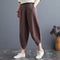 Img 9 - Plus Size Women Pants Cultural Style Cotton Wide Leg All-Matching Art Slim Look Harem Ankle-Length