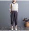 IMG 128 of Plus Size Women Pants Cultural Style Cotton Wide Leg All-Matching Art Slim Look Harem Ankle-Length Pants